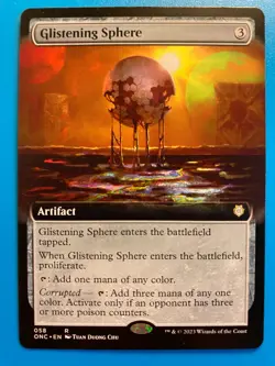 MTG 1x EXTENDED ART Glistening Sphere # 58 Phyrexia All Will Be One Magic x1 NM - Image 1