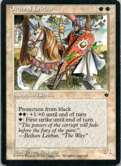 Magic the Gathering Order of Leitbur Bryon Wackwitz Male Fallen Empires MTG - Image 1
