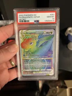 2022 POKEMON GO SECRET #081 FULL ART/DRAGONITE VSTAR PSA 10 - Image 1
