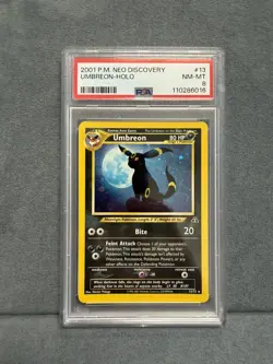 Pokemon Umbreon Holo Rare Unlimited Neo Discovery 13/75 2001 PSA 8 - Image 1