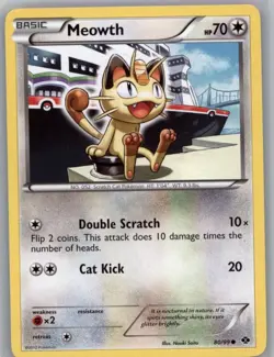 Pokemon TCG Next Destinies #80/99 Meowth - Image 1
