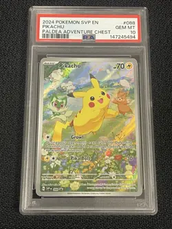 2024 Pokemon Pikachu Paldea Adventure Chest Promo #088 PSA GEM MT 10 - Image 1