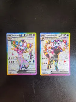 Espeon EX + Umbreon EX SVP 175 176 Pokemon Prismatic Evolutions Promo NM - Image 1