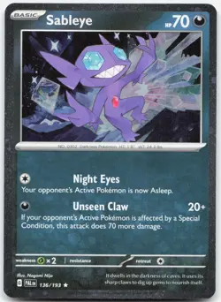 Sableye 136/193 (Cosmos Holo) Rare Paldea Evolved Pokemon Near Mint - Image 1