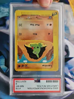 2002 Pokemon Expedition Reverse Holo Larvitar 116/165 #116 Graded PSA 8 NM-MT - Image 4