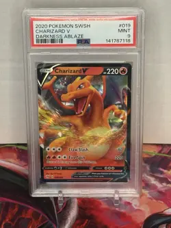 Pokemon Charizard V 019/189 Darkness Ablaze Holo Ultra Rare HP 220 PSA 9 - Image 1