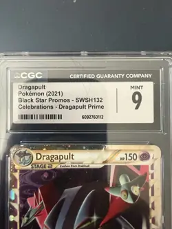 Pokemon Dragapult Celebrations Black Star Promo Prime Holo CGC 9 SWSH132 - Image 2