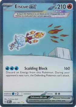Lightly Played Eiscue ex - 222/197 - Special Illustration Rare Pokemon Obsidian - Image 1