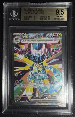 Pokemon TCG Dragapult ex 165/131 Prismatic Evolutions SR Holo 320 HP Beckett 9.5 - Image 1