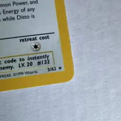 1999 High Grade! Pokemon TCG Ditto Fossil Holo Rare 3/62 50 HP Basic Wizards - Image 5