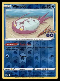 Wimpod 025/078 Common Pokemon GO Pokemon Reverse Holo Lightly Played - Image 1