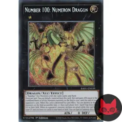 Yugioh Number 100: Numeron Dragon RA01-EN039 Secret Rare 1st Edition NM - Image 1
