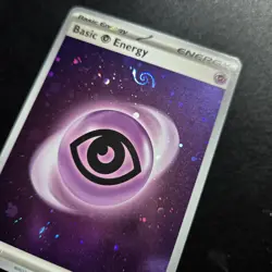 HD Psychic Energy Cosmos Holo with Mew Tail Swirl SVE MEW 005 151 Pokemon Card - Image 2