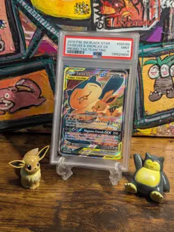2019 POKEMON 🍘 SM169 BLACK STAR PROMO TAG TEAM EEVEE & SNORLAX GX PSA 9 MINT ✨ - Image 1