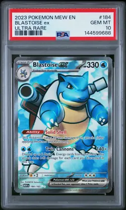 2023 Pokemon Mew 184 Blastoise EX Ultra Rare PSA 10 144599688 - Image 1
