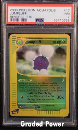 Aquapolis Reverse Holo Jumpluff PSA 7 REVERSE HOLO (0638) 17/147 Pokemon - Image 1
