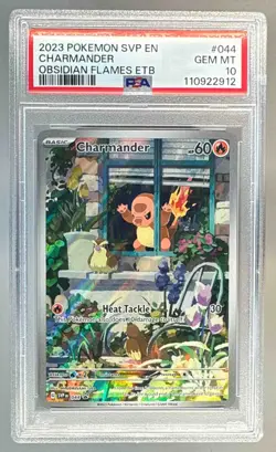 2023 Pokemon SV Obsidian Flames ETB Promo 044 Charmander PSA 10 110922912 - Image 1