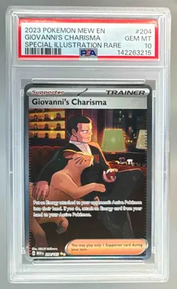 2023 Pokemon SV 151 204 Giovanni's Charisma PSA 10 142263215 - Image 1