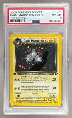 2000 Pokemon Team Rocket 1st Edition 11 Dark Magneton PSA 8 138658304 - Image 1
