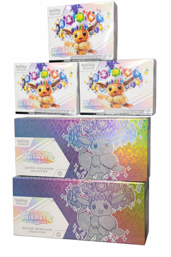 Pokemon Prismatic Evolutions Lot (5) 3 ETB + 2 Super Premium Collection Sealed - Image 1
