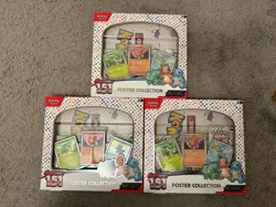 Pokemon TCG Scarlet & Violet 151 Poster Collection Box Lot of 3 Factory Sealed - Image 1