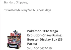 Pokemon TCG: Mega Evolution-Chaos Rising Booster Display Box (36 Packs) PRESALE - Image 3