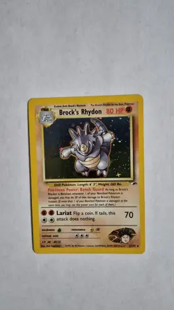 Pokemon TCG Brock's Rhydon Gym Heroes 2/132 Holo Unlimited Rare - Image 1