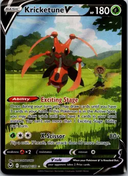 Kricketune V TG12/TG30 Silver Tempest Trainer Gallery Ultra Rare Pokemon TCG NM - Image 1