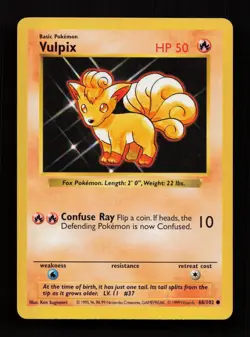 Vulpix 68/102 Common Base Set Pokemon Lightly Played - Image 1