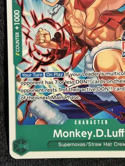 Monkey.D.Luffy PRB02-005 NM Red Bull Double Don Participation Promo + Sticker - Image 4