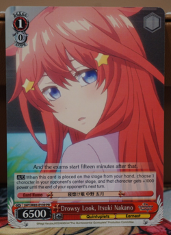Drowsy Look Itsuki Nakano Quintessential Quintuplets Weiss Schwarz Eng. PR Promo - Image 2