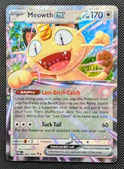 Meowth ex 062/088 Me03: Perfect Order Holo Double Rare Pokemon Card - Image 1