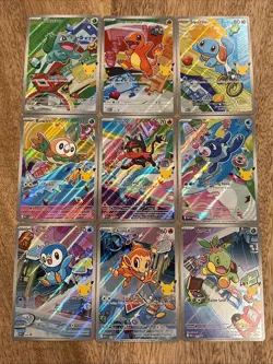 2026 Pokemon TCG First Partner Illustration Collection Promo Complete 9 Card Set - Image 1