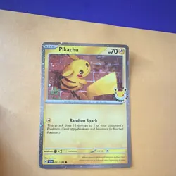 Pokemon Pikachu Stamped Holo Promo 70 HP 051/162 TEF Random Spark Trading Card - Image 1