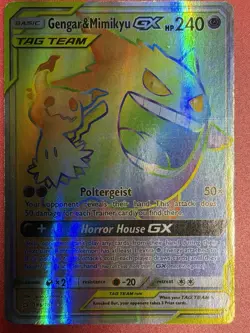 Pokemon Gengar & Mimikyu GX Secret Rare 186/181 Sun & Moon - Tag Team Holo Card - Image 2