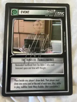 Star Trek CCG 1E THE TRAVELER TRANSCENDENCE SIGNED by Kyle Heuer Autograph card - Image 1
