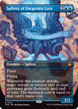x1 Sphinx of Forgotten Lore FDN Foundations MTG 314 MYTHIC BORDERLESS M/NM 1x - Image 1