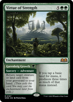 Virtue of Strength // Garenbrig Growth [Wilds of Eldraine] Magic MTG - Image 1