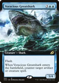 Voracious Greatshark (Extended Art) 320 Ikoria: Lair of Behemoths MTG Foil NM/M - Image 1