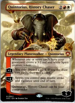 Quintorius, History Chaser (Borderless) Mythic Secrets of Strixhaven Commander - Image 1