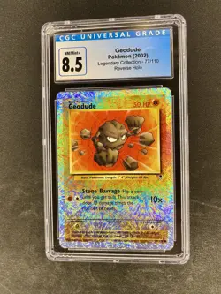 2002 POKEMON LEGENDARY COLLECTION REVERSE HOLO #77 GEODUDE CGC 8.5 - Image 1