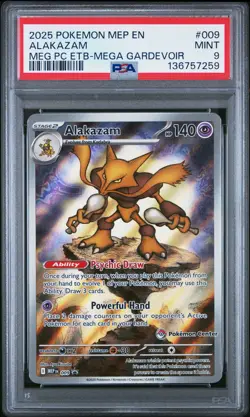 PSA 9 Pokemon TCG 2025 Pokemon Mep En-Me Black Star Promo #009 Alakazam - Image 1
