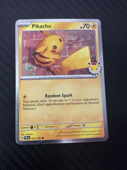 Pikachu 51/162 Pokemon Day 30th Anniversary NM - WITH COIN - Image 1