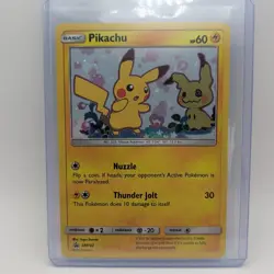 2019 Pokemon Team Up Pikachu #SM162 Black Star Promo Swirl - Image 1
