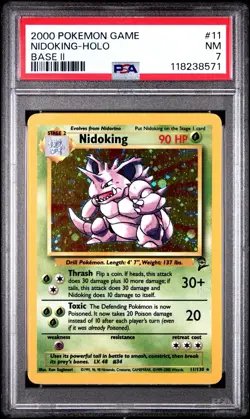 2000 Pokemon Base Set 2 Nidoking Holo #11 – PSA 7 NM – WOTC Vintage - Image 1