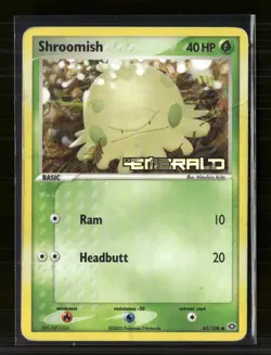 Pokemon 2005 EX Emerald Shroomish #63/106 Reverse Holo - Image 1