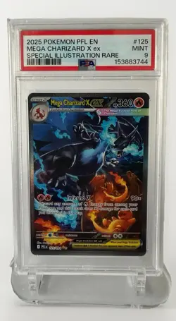 Pokemon Mega Charizard X ex 125/094 Phantasmal Flames SAR Holo PSA 9 2025 - Image 1