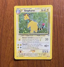 2001 Pokemon Neo Revelation Ampharos Holo 1/64 MP-HP - Image 1