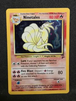 Vintage Pokemon TCG - Base Set 2 - Unlimited Ninetales 013/130 Holo: NM- - Image 1