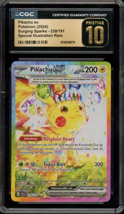 Pokemon Pikachu ex Surging Sparks Special Illustration Rare #238 CGC 10 Pristine - Image 1
